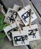Chicken and Cow Wooden Ornaments