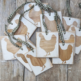 Chicken and Cow Wooden Ornaments